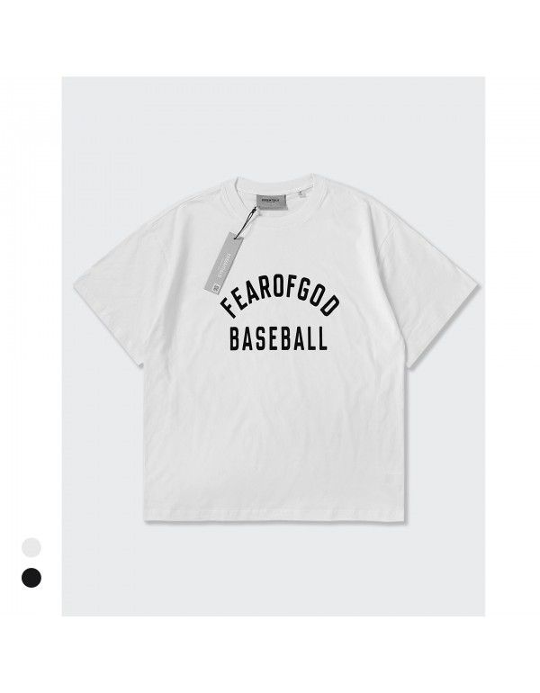 Boys and Girls Parent-Child Baseball Flocking Short Sleeve Letter Loose Hip Hop T-Shirt