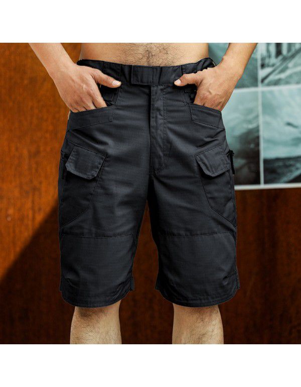 Urban tactical shorts Outdoor work shorts Men's tactical pants Plaid fabric 