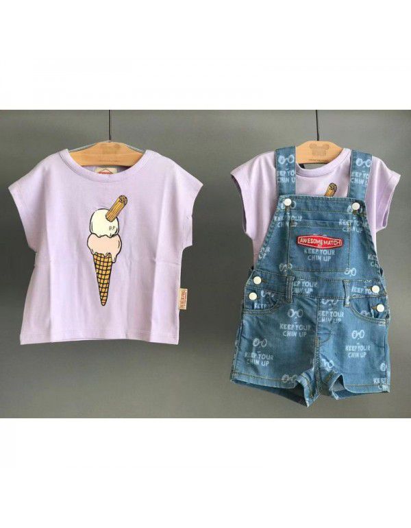 Classic series ice cream cone light purple sleeveless short T-shirt