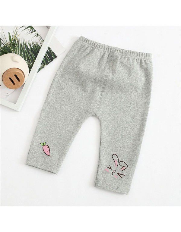 Korean version of girls' bottoming pants, middle and young children's baby pants, Korean version of girls' pants, wholesale, middle waist baby pants