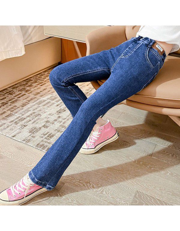 Girls' Jeans Spring New Girls' Fashionable Flare Pants Korean Spring and Autumn Children's Pants