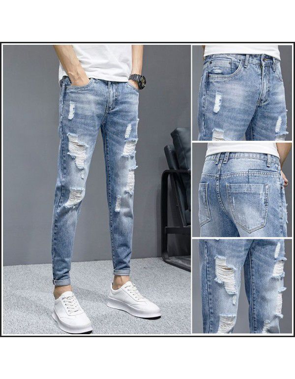 Perforated Pants Jeans Men's S...