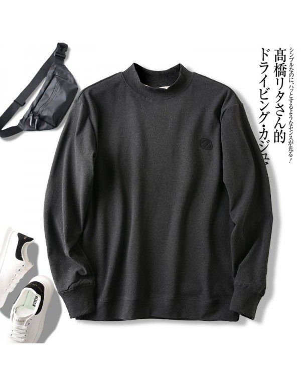 German velvet pullover sweater Autumn and Winter Fashion brand round neck long sleeve T-shirt Solid casual bottom shirt Warm top