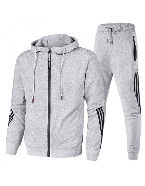 Spring and Autumn 2022 New Sports Men's Set Casual Sweater Pullover Fashion Zipper Set