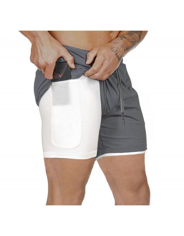 Men's wear men's fitness quick-drying pants men's sports shorts fitness running sports double pants 