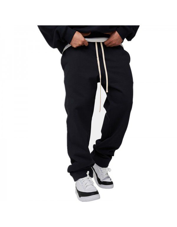 Fitness sports pants Men's running training casual loose breathable large straight pants 