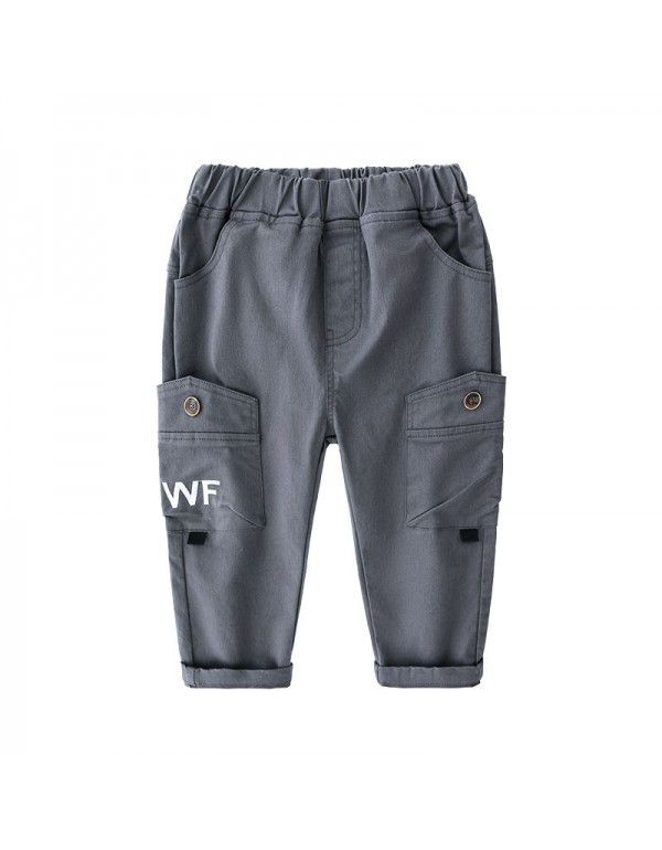 Boys' Pants New Spring and Autumn Seasons New Western-style Workwear Pants Children's Pants Middle School Children's Casual Pants Tide