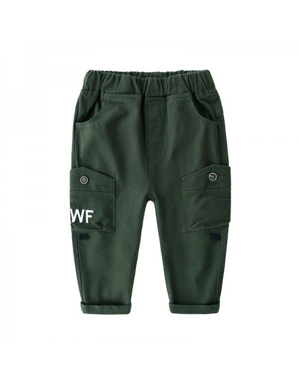 Boys' Pants New Spring and Autumn Seasons New Western-style Workwear Pants Children's Pants Middle School Children's Casual Pants Tide