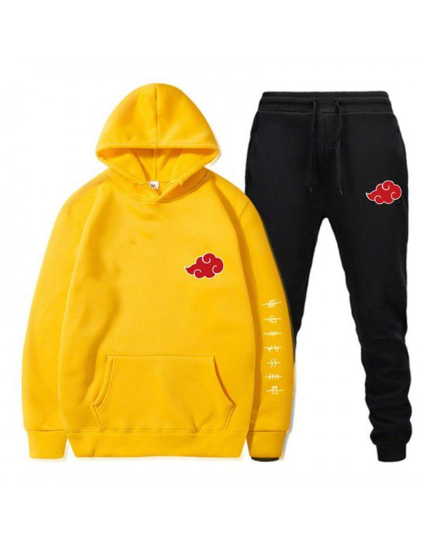 Set New Japanese Naruto Cloud Print Pullover Hoodie Fleece Sweater Sweatshirt