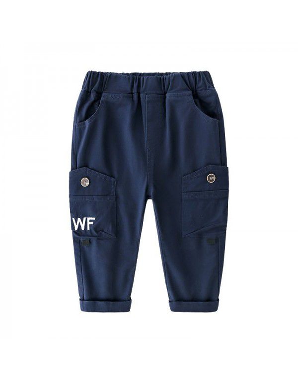 Boys' Pants New Spring and Autumn Seasons New Western-style Workwear Pants Children's Pants Middle School Children's Casual Pants Tide