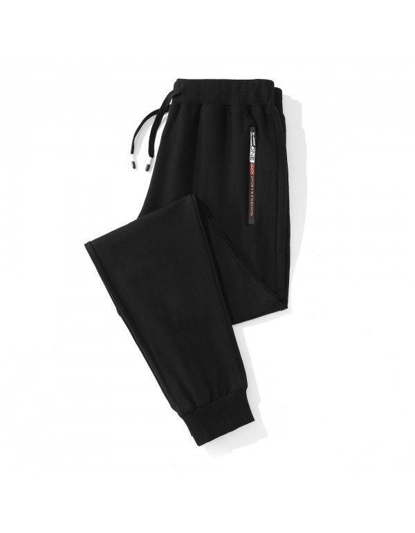 Casual Pants Men's Spring and Autumn Sports Pants Korean Version Trend New Slim Fit Autumn Pants Small Leg Strap Pants