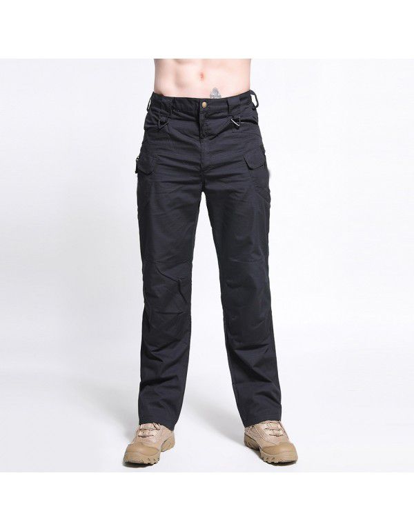 Summer Stock Plaid Multi Pocket Casual Work Wear Pants Men's Outdoor Charging Sports Tactical Pants