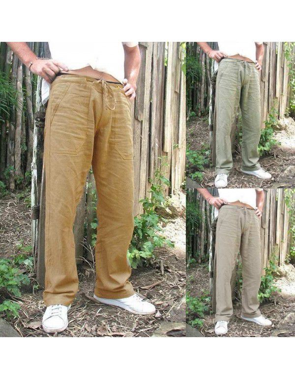 Popular men's plain straight sports pants jogger d...