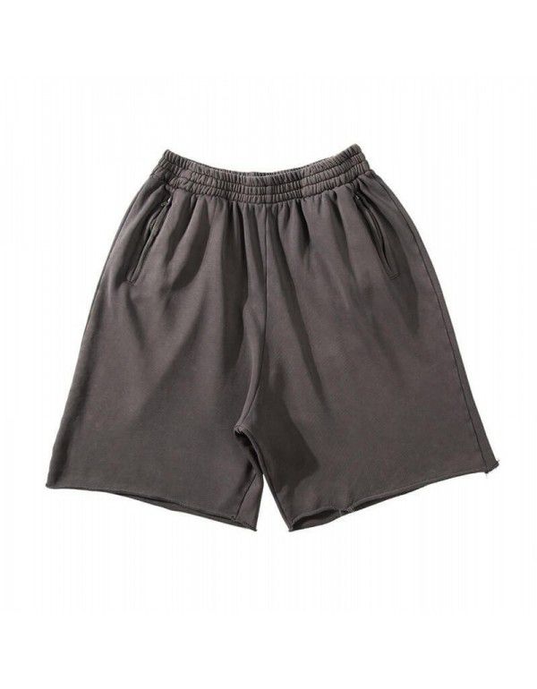 Cotton yeezy Sports Grey Shorts Men's High Street