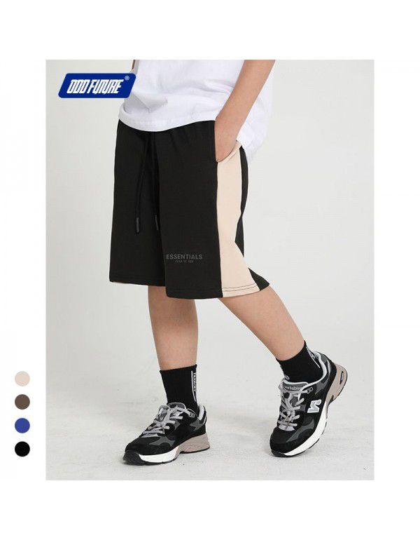 Children's three-dimensional new double thread cotton sports pants Boys' five-point pants Street trend