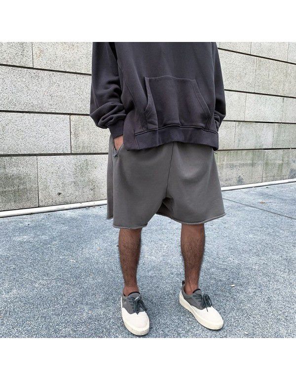 Cotton yeezy Sports Grey Shorts Men's High Street