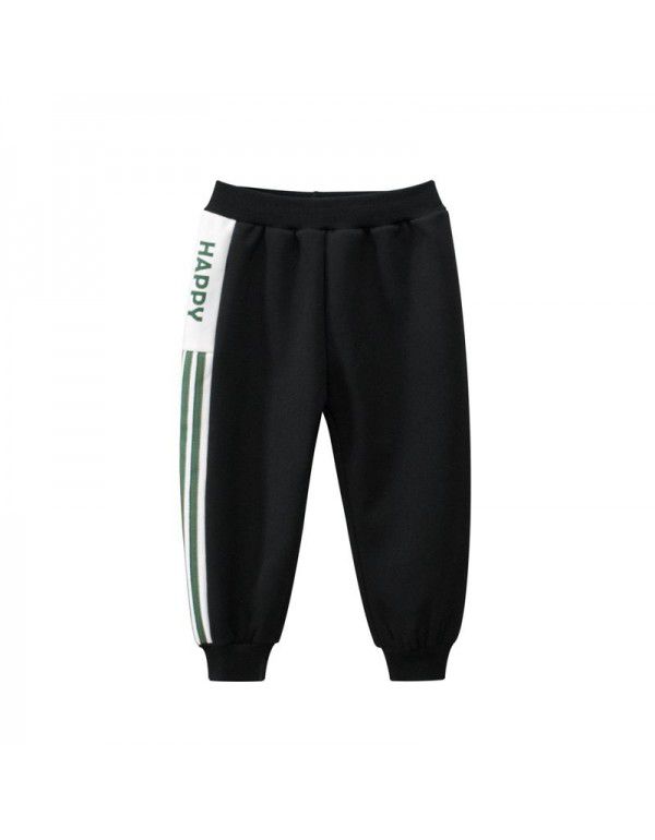 Brand children's wear boys' sports pants plush autumn and winter new children's pants 