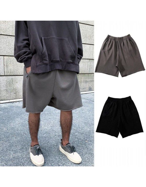 Cotton yeezy Sports Grey Shorts Men's High Street