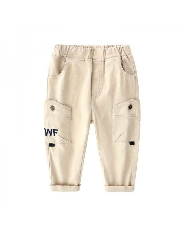 Boys' Pants New Spring and Autumn Seasons New Western-style Workwear Pants Children's Pants Middle School Children's Casual Pants Tide