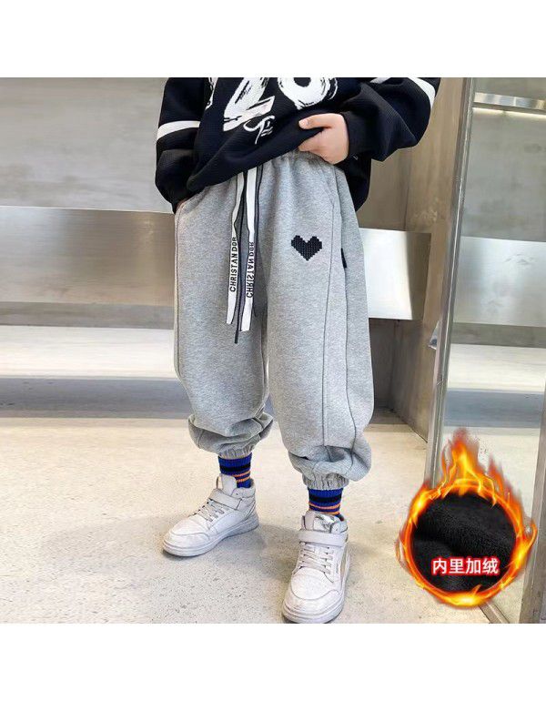 Children's Spring and Autumn New Big Boys' Spring and Autumn Grey Sports Guards Pants Casual Pants Korean Version