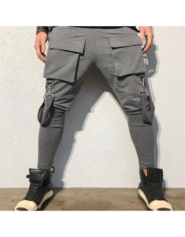 Fall pants men's fashion hip-hop big pocket casual sports pants men's work pants 