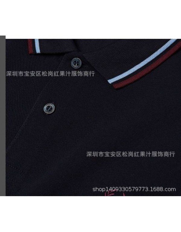 Men's casual trend cotton POLO shirt New summer T-shirt Color blocking bottom top Men's half sleeve