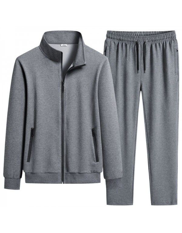 New Men's Casual Sports Set Cotton Cardigan Sweater Pants Two Piece Fashion Fashion Comfortable Men's Wear