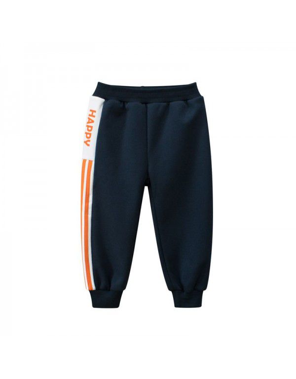 Brand children's wear boys' sports pants plush autumn and winter new children's pants 