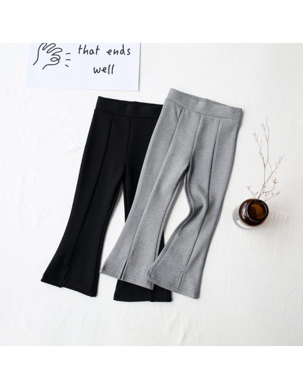 Western-style girls' flared pants 2023 spring clot...