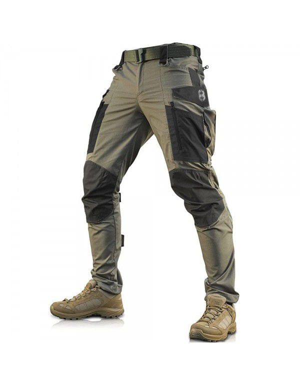 Spring casual men's pants Men's outdoor wear-resistant pocket tactical pants casual sports pants mountaineering pants
