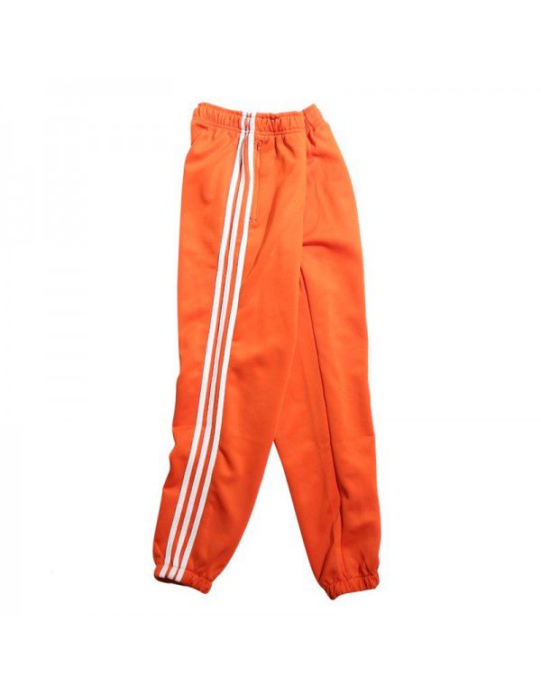 New trend tie leg contrast color men's sports pants Men's retro hip-hop casual pants Men's autumn
